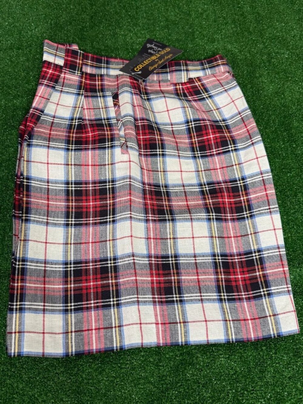 Vintage Giorgio Sant'Angelo Plaid Tartan High Rise Pleated Shorts Size 16 NWT